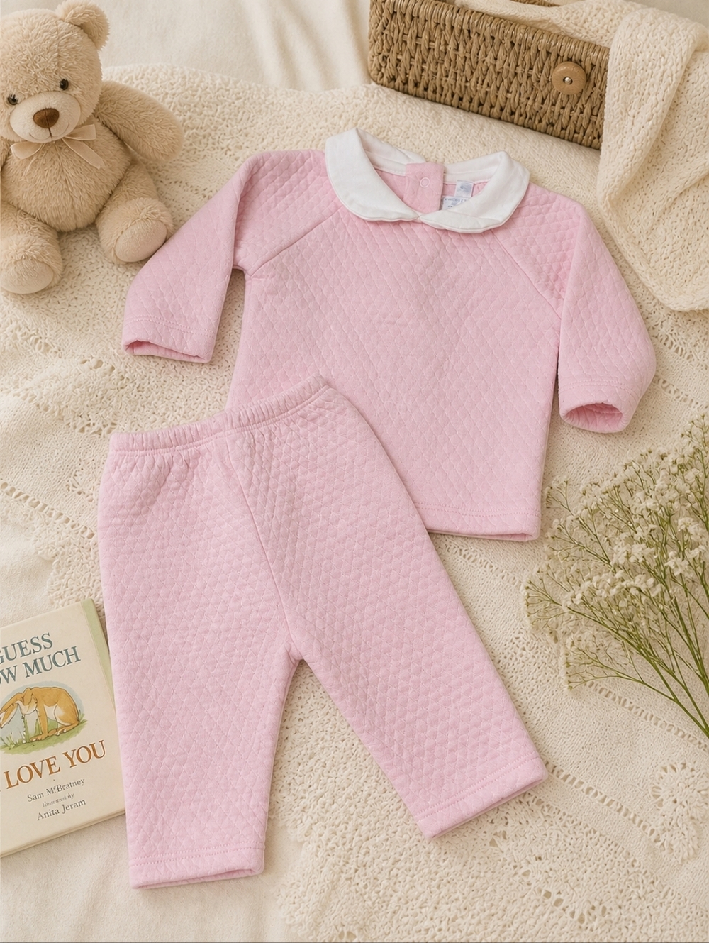 Little English 3M Pink Quilted Set | Classic Peter Pan Collar Boutique